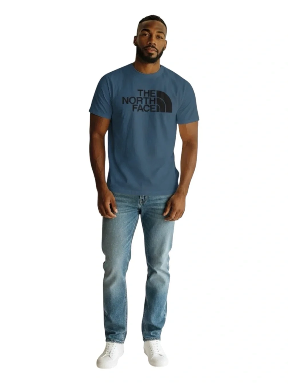 THE NORTH FACE Big Logo 100% Cotton T-shirt in Blue Size Medium — SUPER COMFY!!!